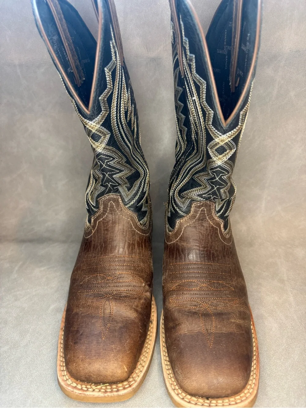 Durango Rebel Pro Western Cowboy Boots Brown Black Men’s 9M Square Toe DDB0292